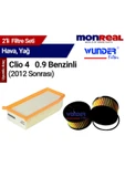 Monreal 2 Clio 4 0.9 Benzinli 01 Sonrası Filtre Seti (Hava-Yağ) - -WUNDER - 1