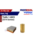 Monreal 2 Trafic 1.6 DCI 014 Sonrası Filtre Seti (Hava-Yağ) -WUNDER - 1