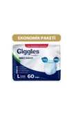 GİGGLES Yetişkin Emici Külot Bez Büyük Boy (LARGE) 30'lu 2 Paket (60 ADET) Bel Boy 100-150 Cm - 1