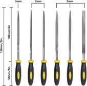 Zhltools 18 cm Mini 6lı Eğe Törpü Seti - 2