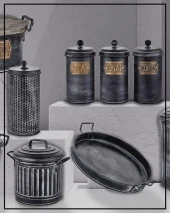 The Mia Galvaniz Tepsi Dark Stone 48x40cm - 2