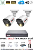 FURY Ip Güvenlik Kamera Seti 2 Kameralı Sesli 4mp Gece Renkli Su Geçirmez Ip5515s 250gb - 1
