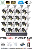 FURY Ip Güvenlik Kamera Seti 16 Kameralı Sesli 4mp Gece Renkli Su Geçirmez Ip5515s 250gb - 1