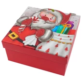 Yılbaşı Noel Baba Motifli Hediye Kutusu 19x9 cm - 4