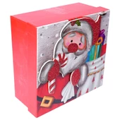 Yılbaşı Noel Baba Motifli Hediye Kutusu 19x9 cm - 2