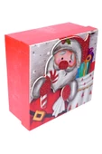 Yılbaşı Noel Baba Motifli Hediye Kutusu 15x7 cm - 5