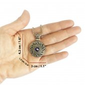 Kesme Nazar Boncuklu 40 cm Zincirli Gümüş Kolye - 3