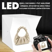 UpWay LED Işıklı Katlanır Beyaz Siyah Fonlu Mini Stüdyo Fotoğraf Çekim Çadırı - 2