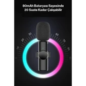 K11 Type-C Android Youtube Tiktok Yayın Kablosuz Yaka Mikrofonu thumbnail 3