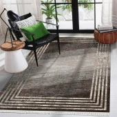 Baskılı Halı Siyah Gri Çizgiler Desenli Kaymaz Taban Saçaklı Modern Dekoratif Makinada Yıkanabilir - 4