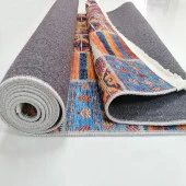 Baskılı Halı Siyah Gri Çizgiler Desenli Kaymaz Taban Saçaklı Modern Dekoratif Makinada Yıkanabilir - 6