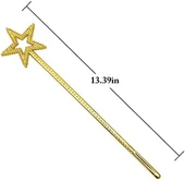 Nessiworld  Altın Renk Yıldız Peri Asası Peri Değneği 34 cm 1 Adet thumbnail 1