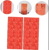 Nessiworld  Ekstra Metalize Kırmızı Renk Disko Dikdörtgen Kesim Kapı Perdesi Dekorasyon 1x2 Metre thumbnail 3