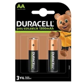 Nessiworld  Duracell Şarj Edilebilir Pil 2'Li AA 1300 mAh - 1