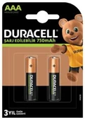 Nessiworld  Duracell Şarj Edilebilir Pil 2'Li AAA 750 mAh - 1