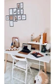 Lagomood Rüzgar Çalışma Masası Beyaz  Meşe thumbnail 2