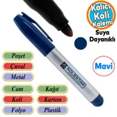 Koli Kalemi Suya Dayanıklı Kalıcı Çıkmaz İşaretleme Markalama Mavi Kalem Metal Cam Çuval Folyo - 1
