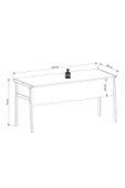 Lagomood Zenith Çalışma Masası 150cm Antrasit Ceviz - 5