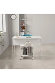 Lagomood Ella Çalışma Masa Takımı 120cm Ella Tekerlekli Sehpa Beyaz - 3