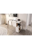 Lagomood Side Çalışma Masası Beyaz  Ceviz - 1
