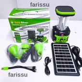 Gold Silver GS-906 Solar Enerjili Şarjlı Fener – Bluetooth, Radyo, USB, Güneş Paneli Dahil - 6