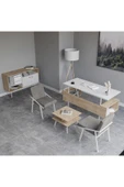 Lagomood İrony Maxi İki Koltuklu Ofis Takım Meşe Beyaz - 1