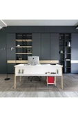 Lagomood Zenith Ofis Masası Beyaz Meşe - 4