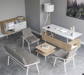 Lagomood İrony Ofis Koltuk Takımı  Beyaz thumbnail 2