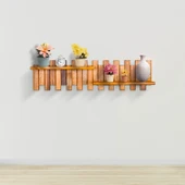 Ahşap Duvar Rafı Çit 2 Raflı Çit Model - 1