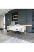 Lagomood Zenith Ofis Masası Beyaz Meşe - 1