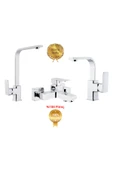 Kare Siera Lavabo,Banyo,Evye Üçlü Set - 1