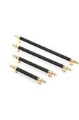 Tuana Rustik Alüminyum Metal Lüks Modern Mobilya Çekmece Mutfak Dolabı Kulpu Siyah-Altın 160mm (5 Adet) - 3