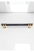 Nesli Alüminyum Metal Lüks Modern Mobilya Çekmece Mutfak Dolabı Kulpu Siyah-Altın 160mm (10 Adet) - 2