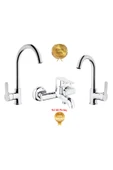 Kare Delta Lavabo,Banyo,Evye Batarya Üçlü Set - 1