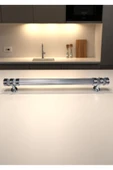 Çizgili Nesli Alüminyum Metal Lüks Modern Mobilya Çekmece Mutfak Dolabı Kulpu Krom 192mm (5 Adet) - 2