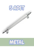 Tuana Rustik Alüminyum Metal Lüks Modern Mobilya Çekmece Mutfak Dolabı Kulpu Krom 96mm (5 Adet) - 1