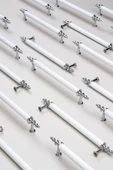 Tuana Rustik Alüminyum Metal Lüks Modern Mobilya Çekmece Mutfak Dolabı Kulpu Beyaz-Krom 160mm - 2