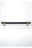 Çizgili Nesli Alüminyum Metal Lüks Modern Mobilya Çekmece Mutfak Dolabı Kulpu Siyah-Altın 160mm (5 Adet) - 2