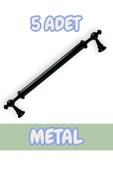 Ezgi Alüminyum Metal Lüks Modern Mobilya Çekmece Mutfak Dolabı Kulpu Siyah 224mm (5 Adet) - 1