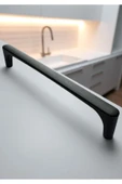 Saray Ağır Alüminyum Metal Lüks Modern Mobilya Çekmece Mutfak Dolabı Kulpu Siyah 160mm (5 Adet) - 3