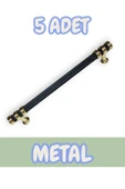 Çizgili Nesli Alüminyum Metal Lüks Modern Mobilya Çekmece Mutfak Dolabı Kulpu Siyah-Altın 160mm (5 Adet) - 1
