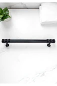 Çizgili Nesli Alüminyum Metal Lüks Modern Mobilya Çekmece Mutfak Dolabı Kulpu Siyah 224mm (10 Adet) - 3