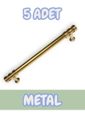 Nesli Alüminyum Metal Lüks Modern Mobilya Çekmece Mutfak Dolabı Kulpu Altın 96mm (5 Adet) - 1