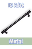 Nesli Alüminyum Metal Lüks Modern Mobilya Çekmece Mutfak Dolabı Kulpu Siyah 160mm (10 Adet) - 1