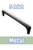 Saray Ağır Alüminyum Metal Lüks Modern Mobilya Çekmece Mutfak Dolabı Kulpu Siyah 160mm (5 Adet) - 1