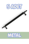 Tuana Rustik Alüminyum Metal Lüks Modern Mobilya Çekmece Mutfak Dolabı Kulpu Siyah 160mm (5 Adet) - 1