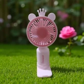 VANTİLATÖR USB ŞARJLI MİNİ FAN TAŞINABİLİR  IŞIKLI PEMBE 2 KADEMELİ EL VANTİLATÖRÜ thumbnail 1