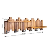 Ahşap Duvar Ve Kapı Askısı Elbise Askılık Portmanto 6 Askılı Piyano 2 Raflı Model - 4