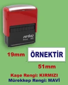 Örnektir Kaşesi, 912 (51mmx19 mm) Mavi Keçeli Kırmızı Otomatik Kaşe - 1