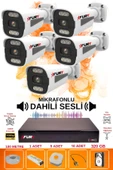 FURY 5 li Sesli 6 Warm Led Gece Renkli Görüş Su Geçirmez Güvenlik Kamerası Seti 320GB thumbnail 2